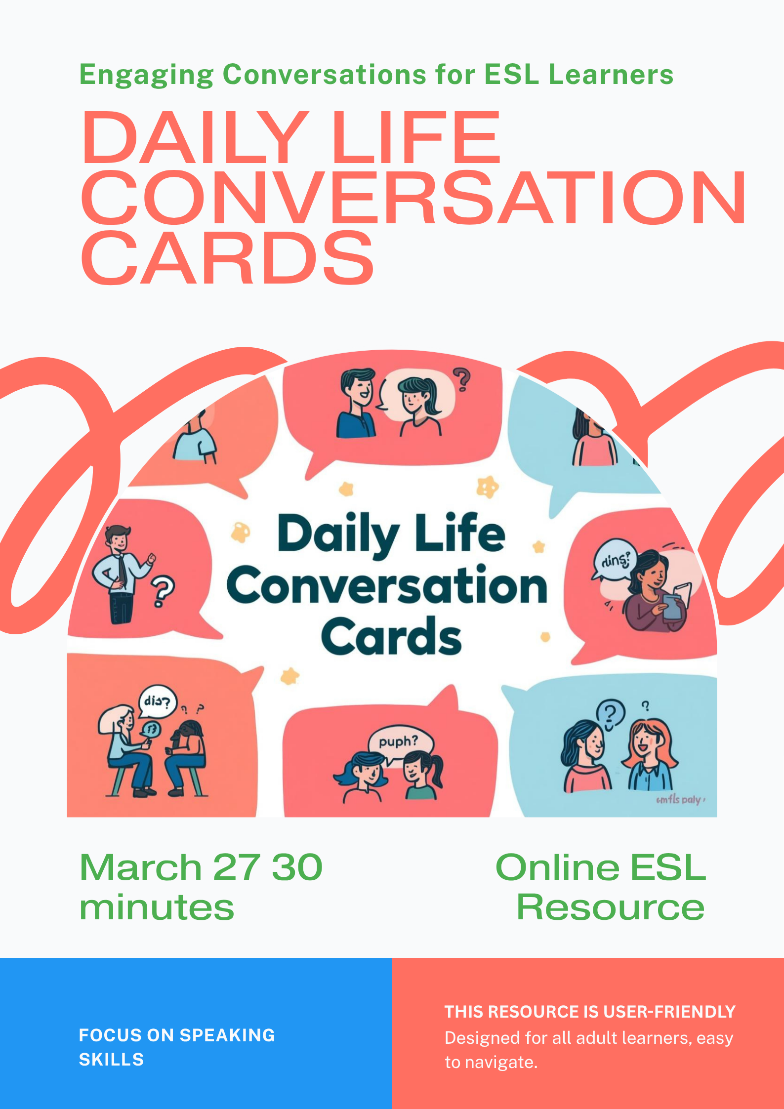 Daily Life Conversation Cards: 50 Speaking Prompts for Adults