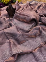 Original Swarovski Diamond work in saree thumbnail 5