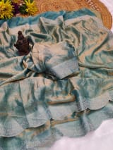 Original Swarovski Diamond work in saree thumbnail 6