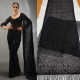 Bollywood Glam Heavy Sequins Faux Georgette Saree thumbnail 3