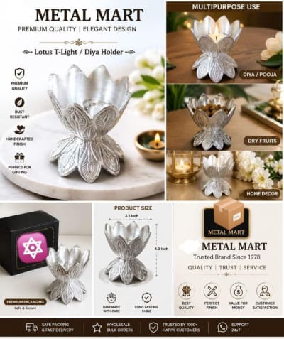 German Silver Cutwork Diya