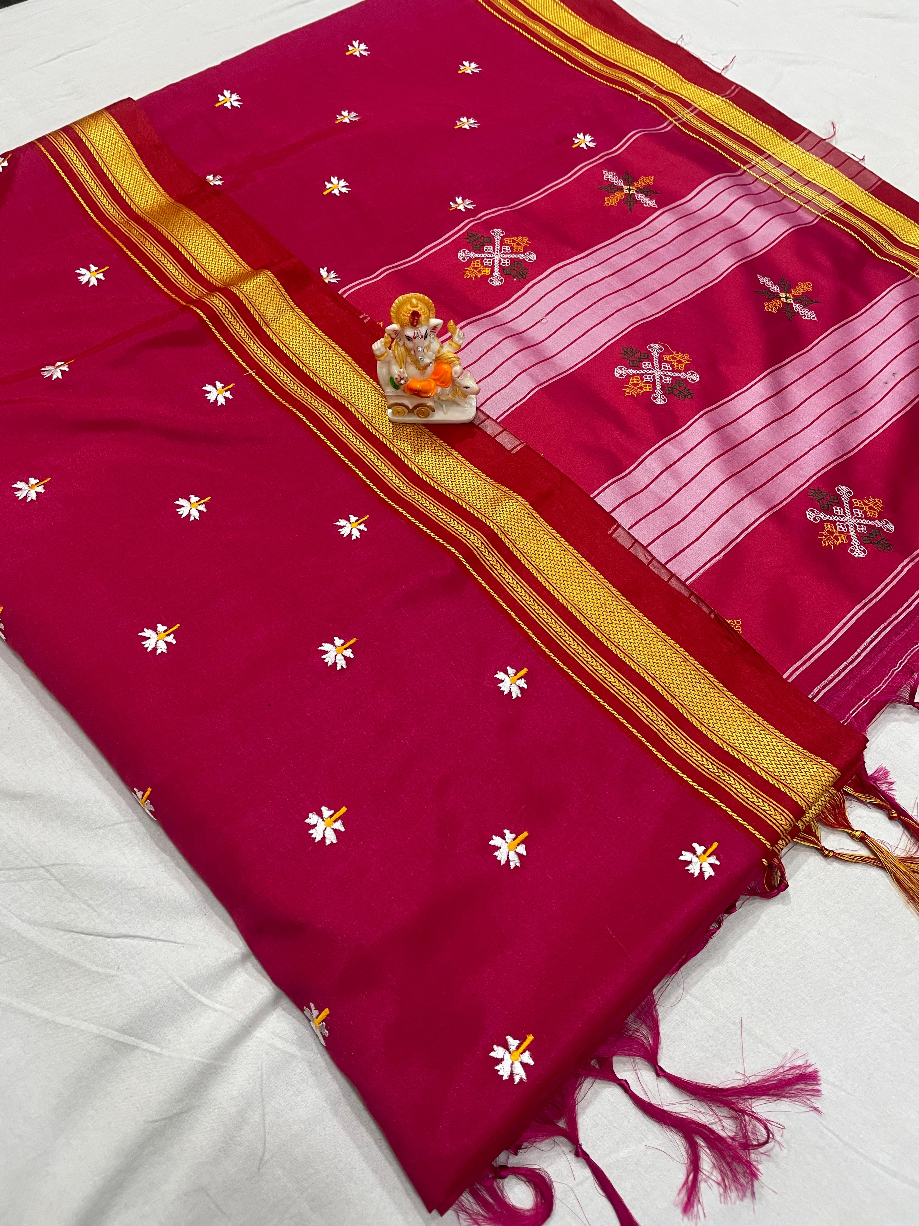 PRAJAKTA PHOOL WORK IRKAL SAREES