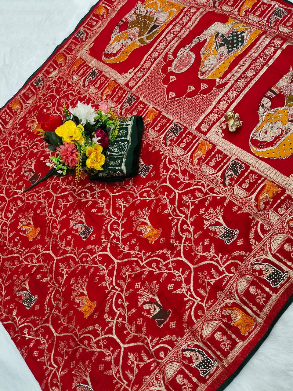 Pure Dola Banarasi saree, fully woven zari