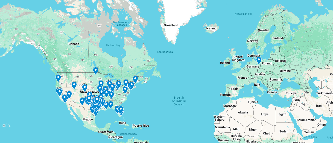 Dallas and Las Colinas pinned map