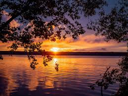 Sunset over a lake