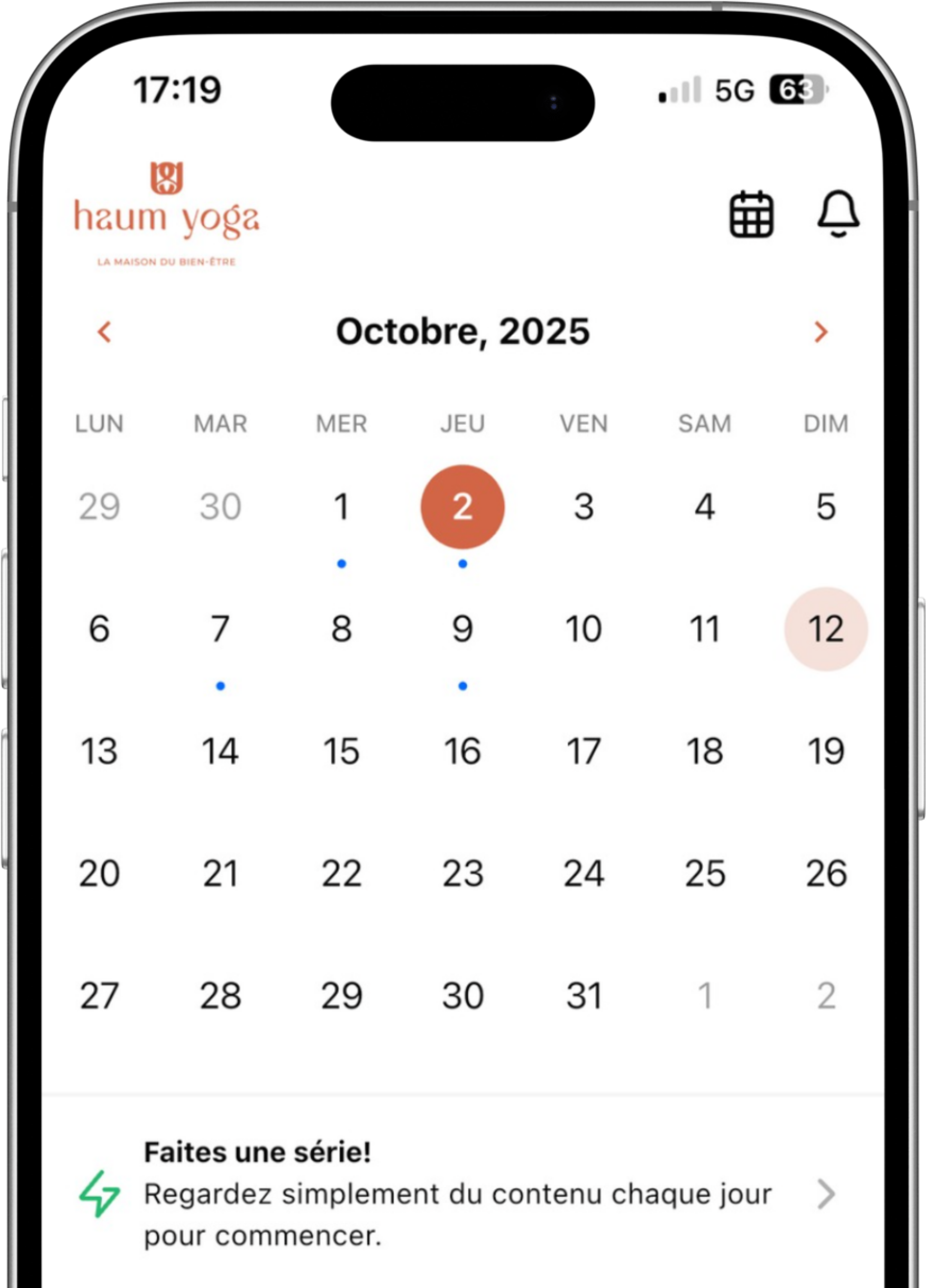 Calendrier et Day Streaks