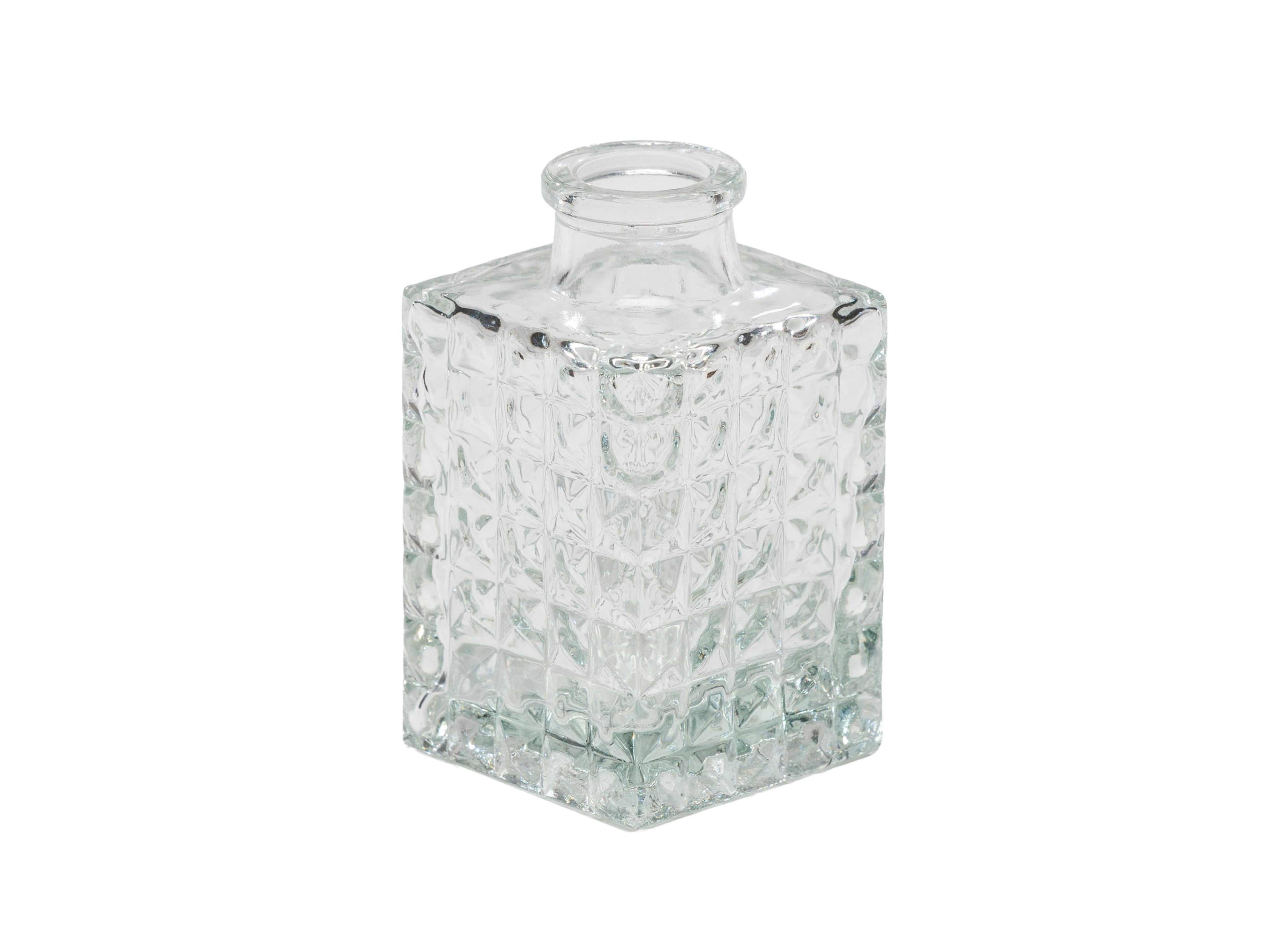 Clear Square Embossed Bottle