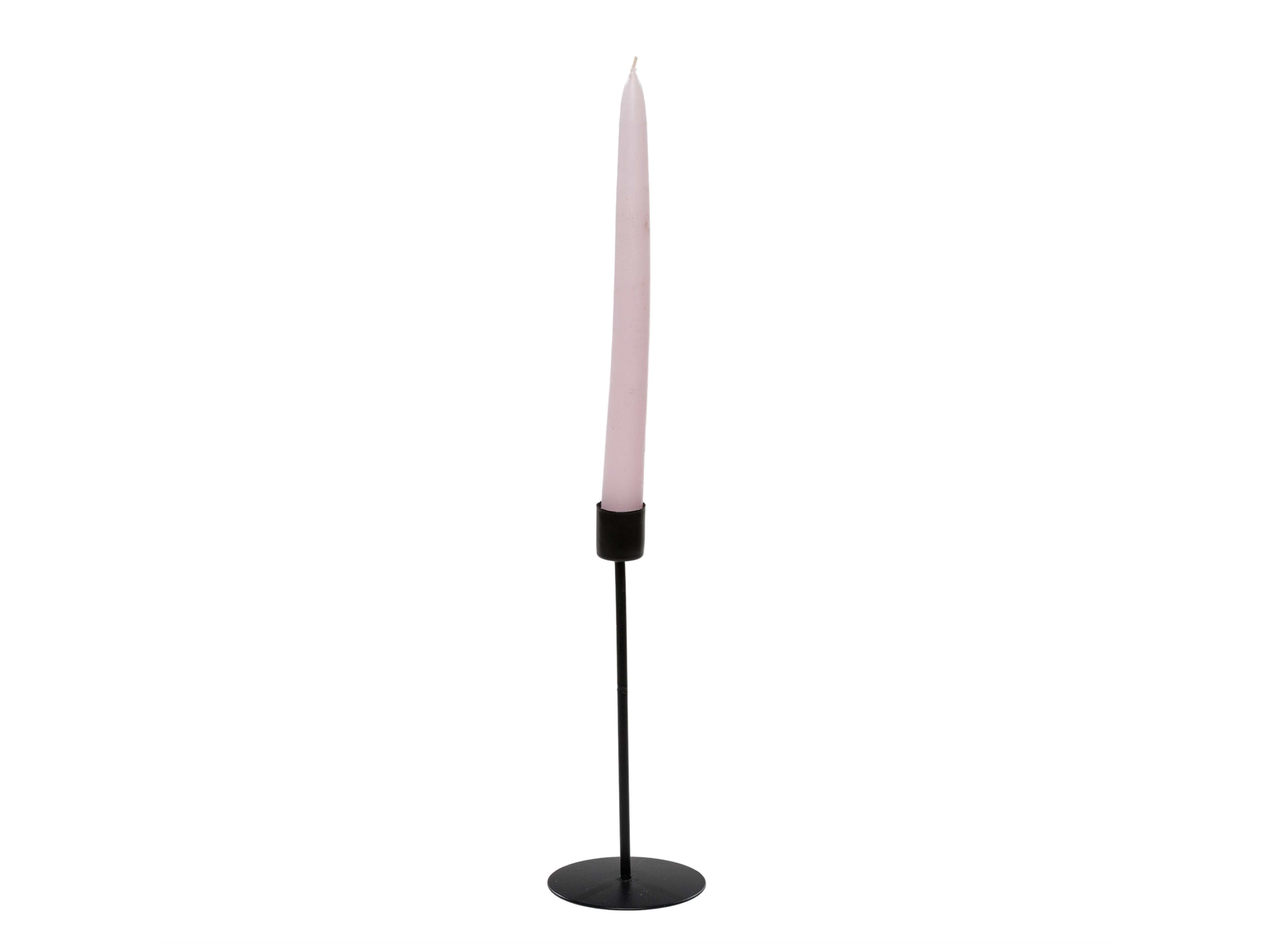 Pink Taper Candle with Slim Holder