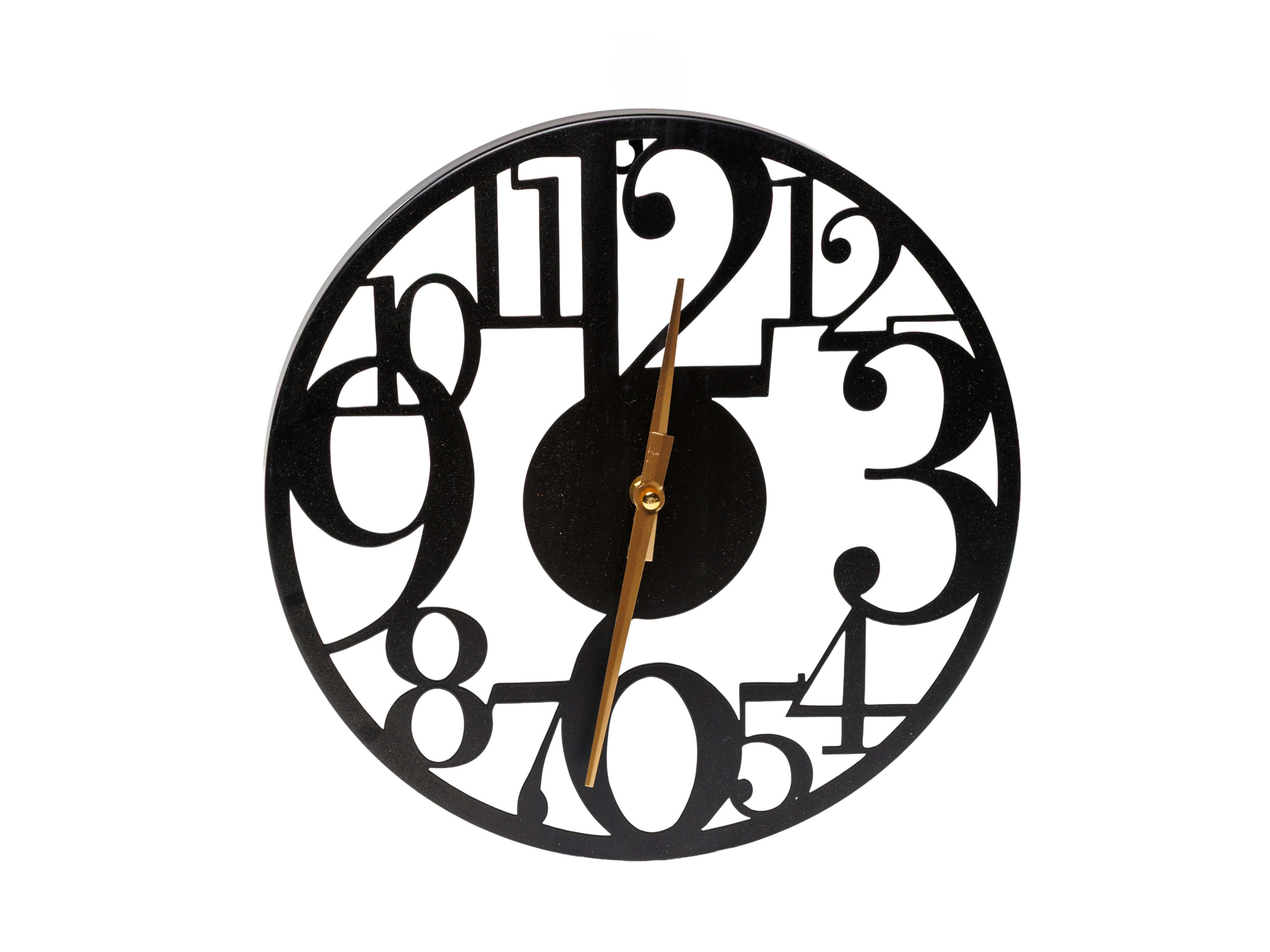 Black Big-Number Wall Clock