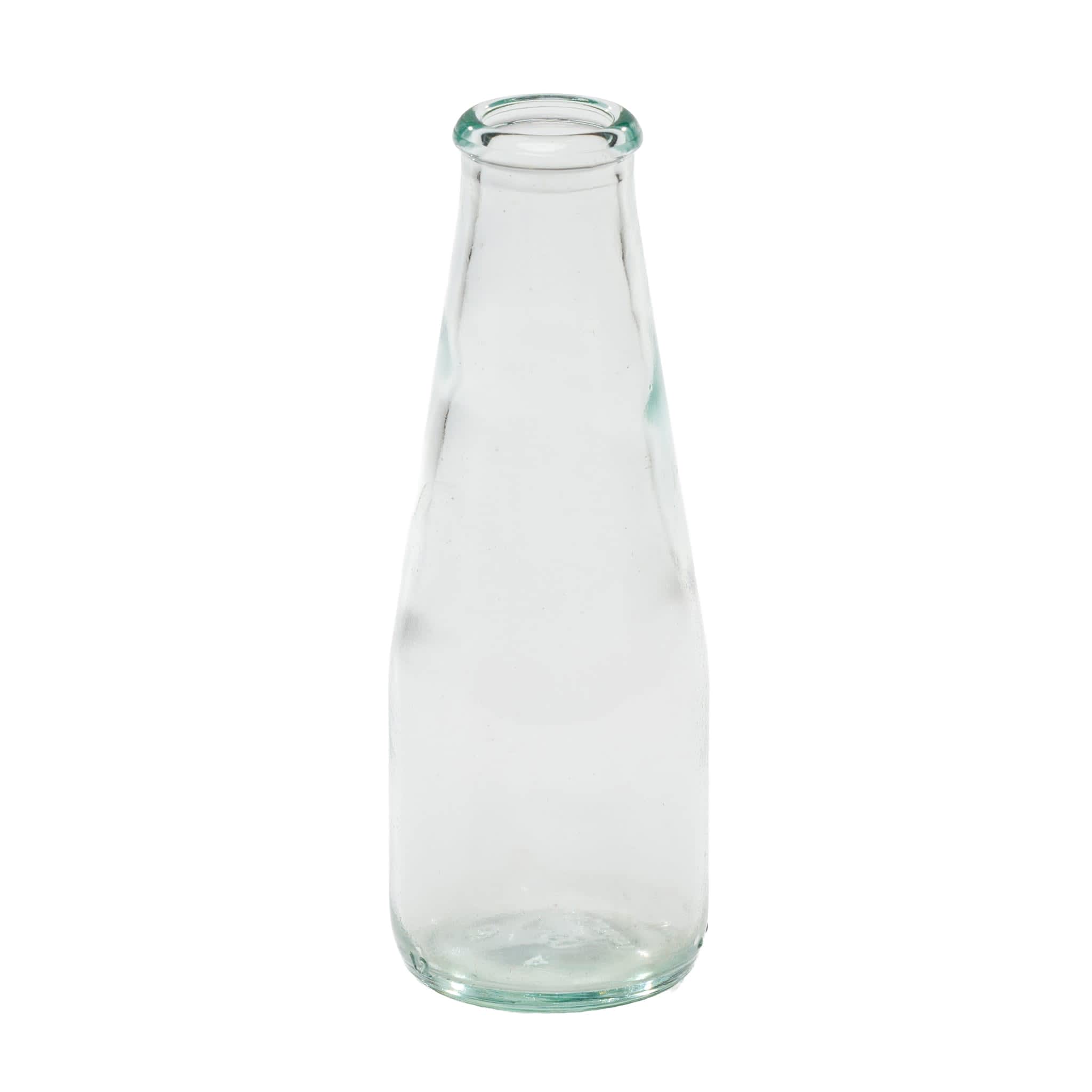 Clear Milk Bottle, Green Tint