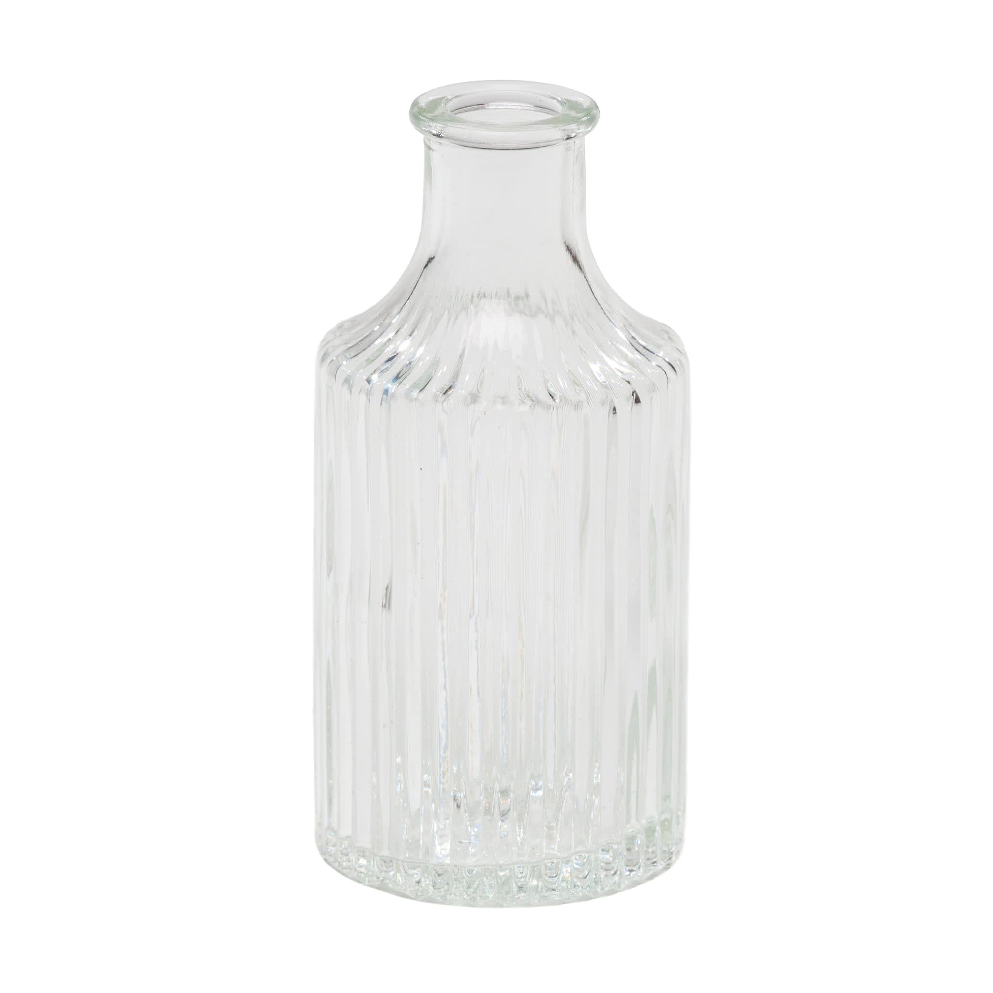 Tall Clear Ribbed Bottle