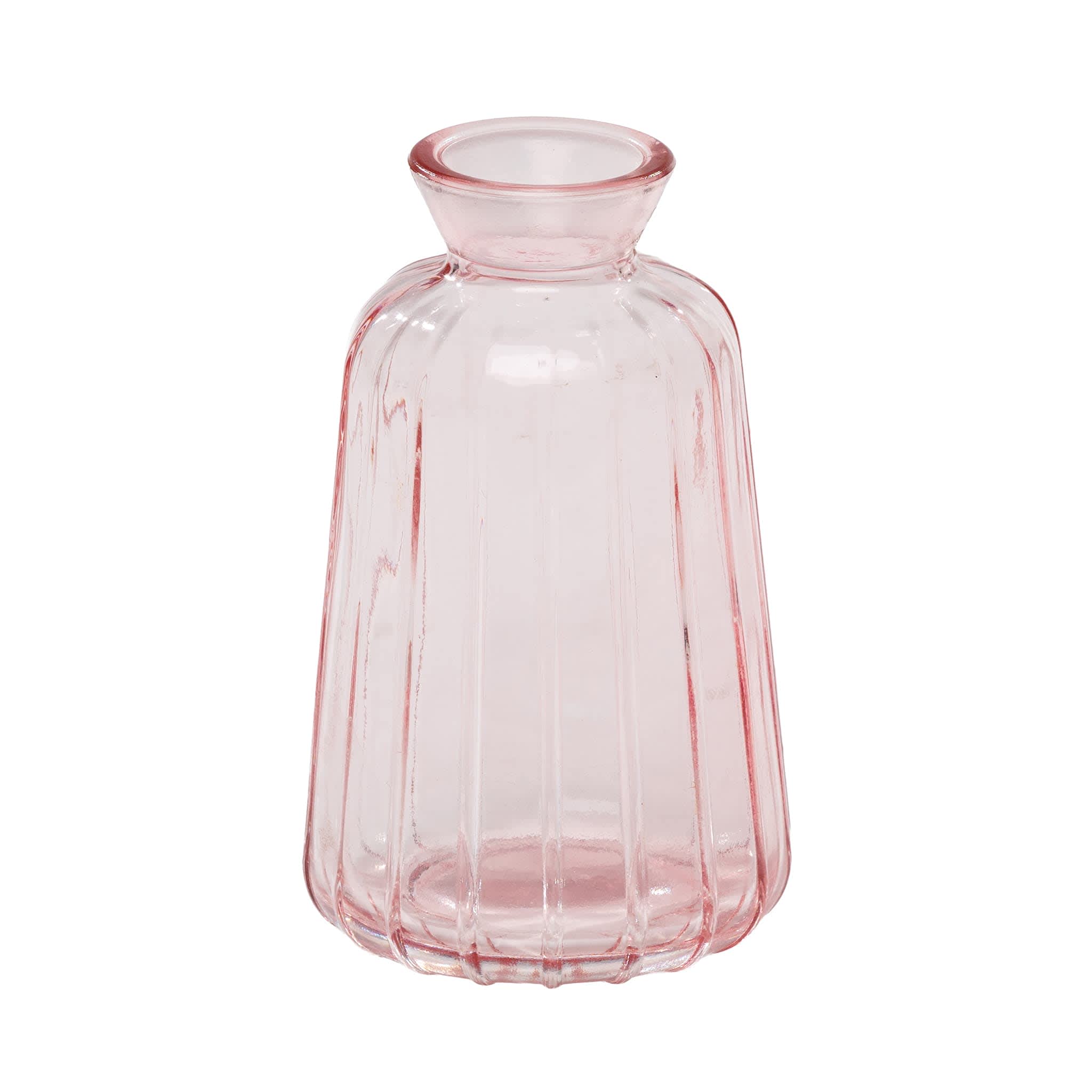 Pink Ribbed Decorative Bottle