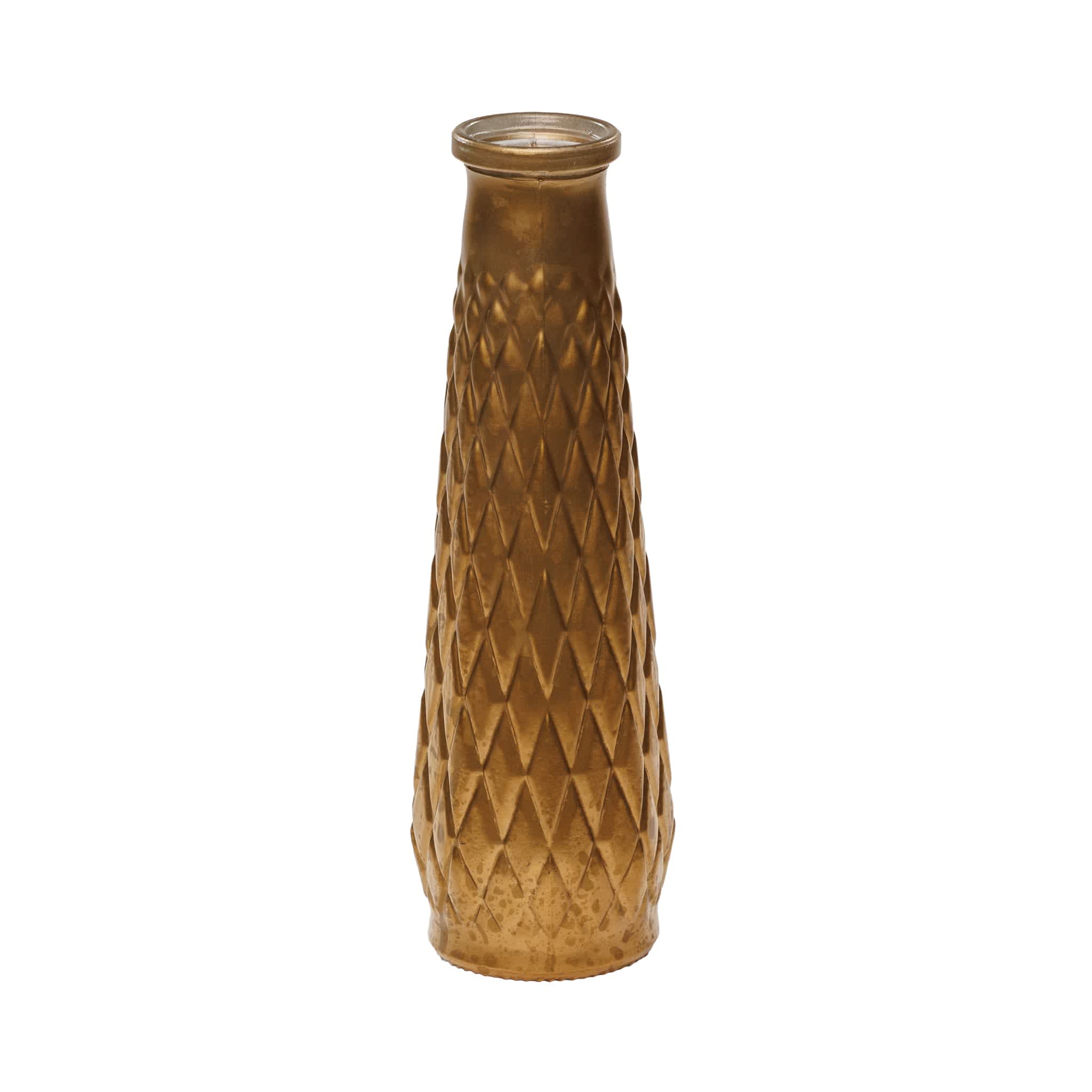 Tall Amber Textured Vase