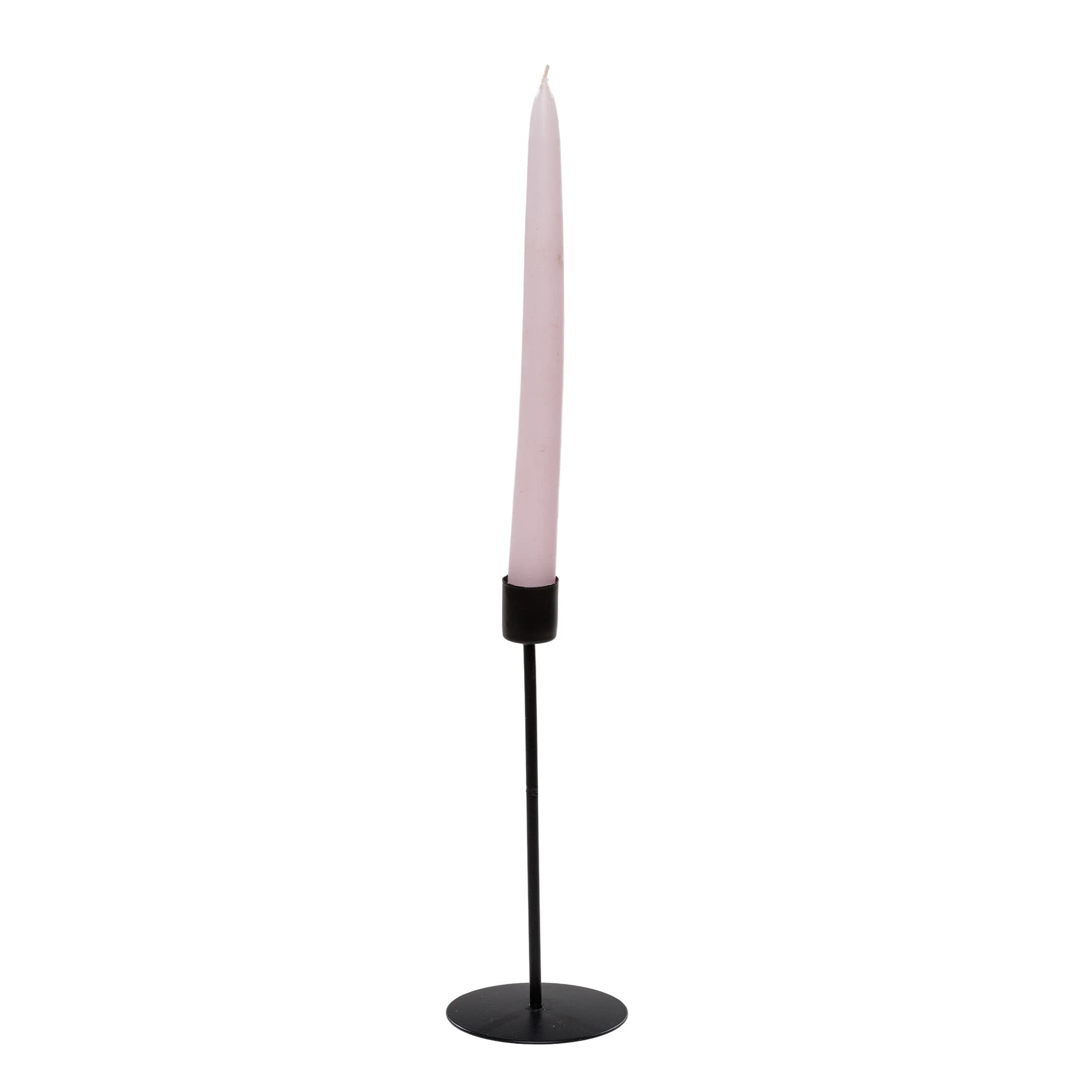 Pink Taper Candle with Slim Holder