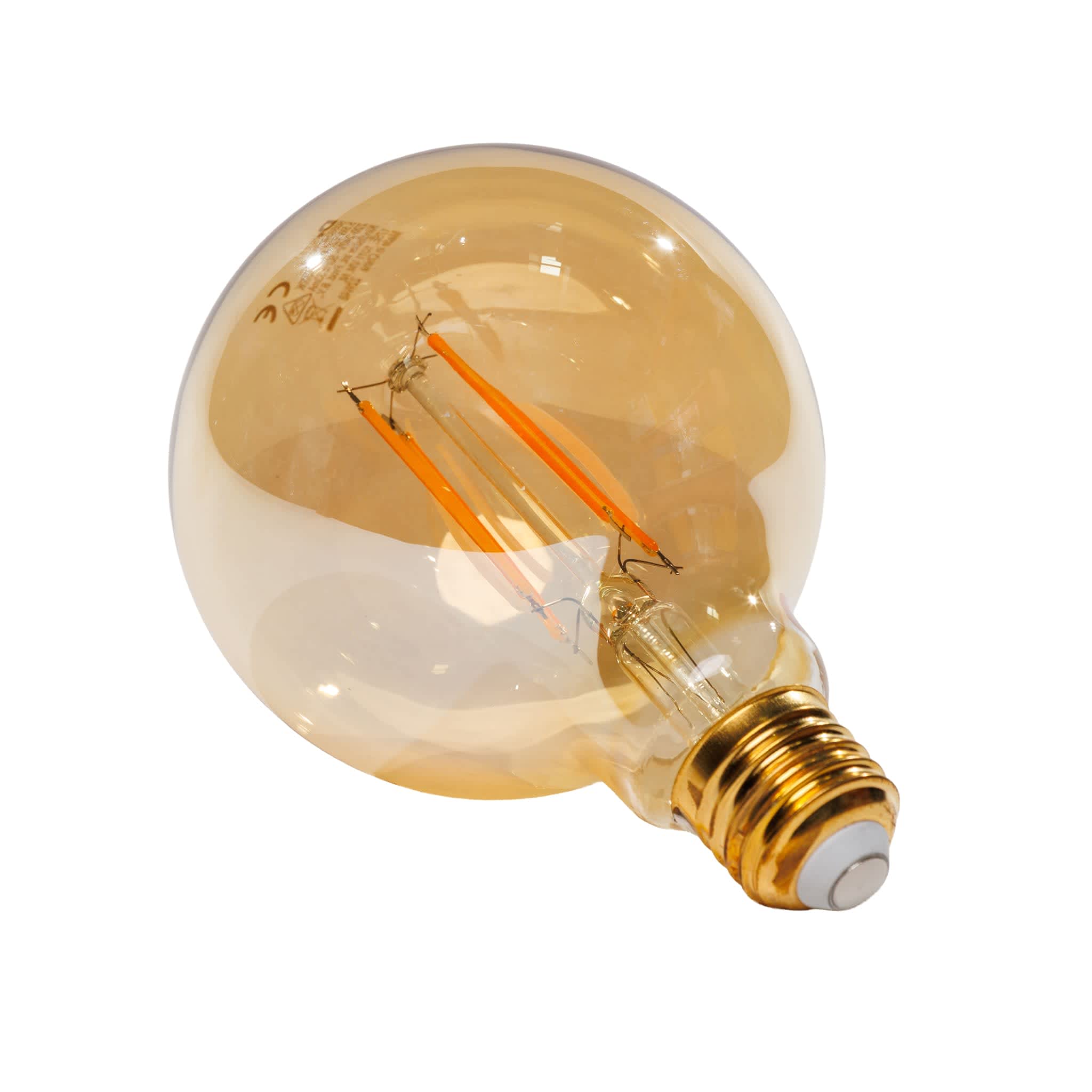 Large Amber Globe Edison Bulb