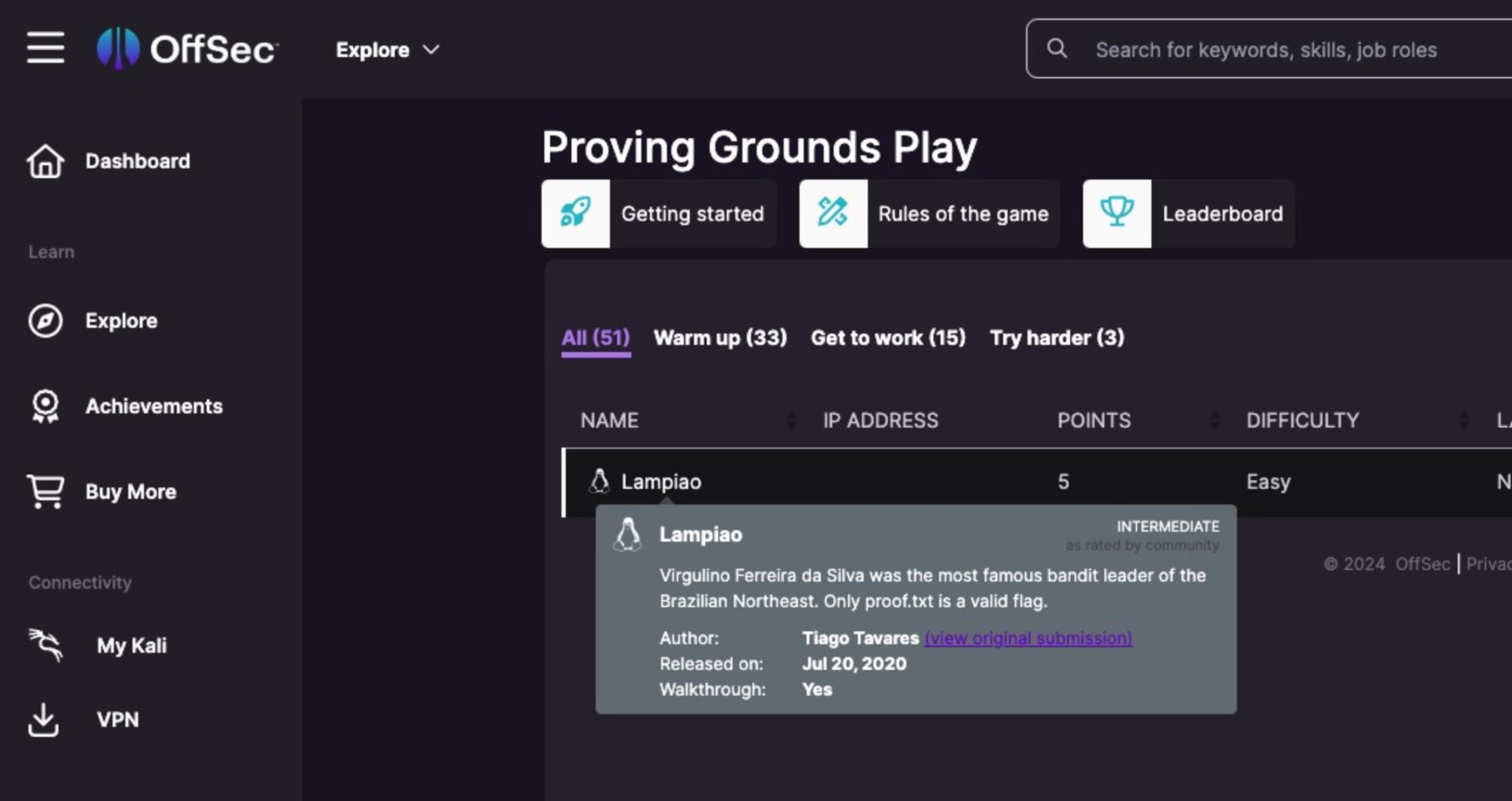 Lampião 1 no OffSec Proving Grounds