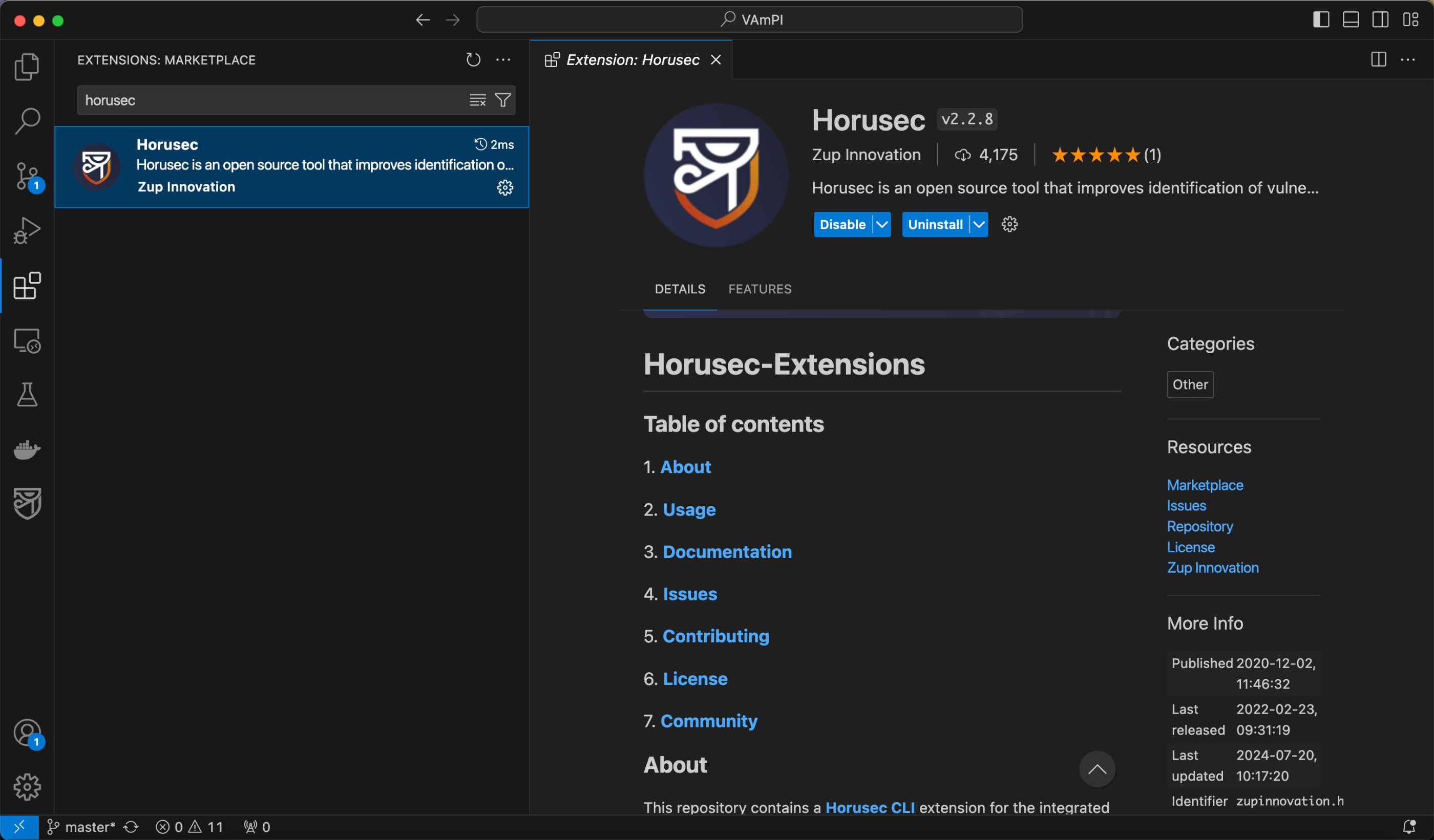 Horusec IDE Plugin