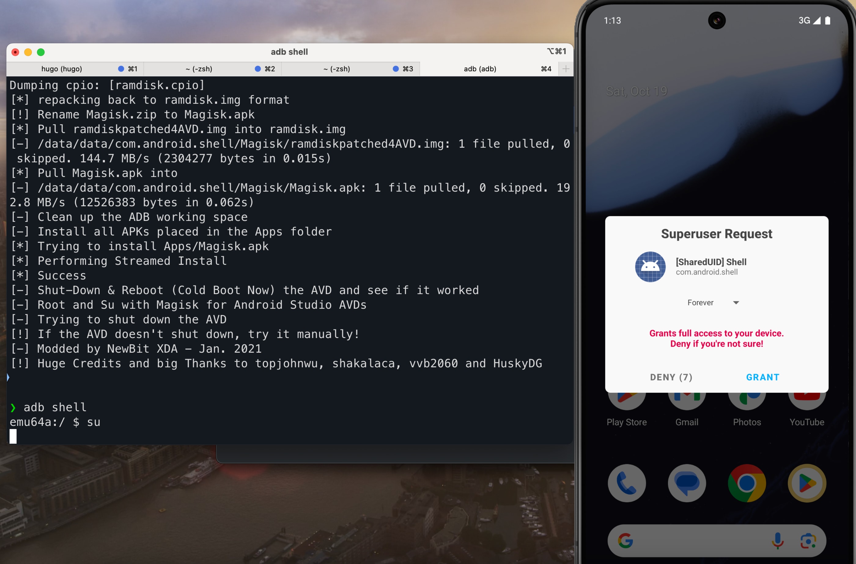 Granting root access.