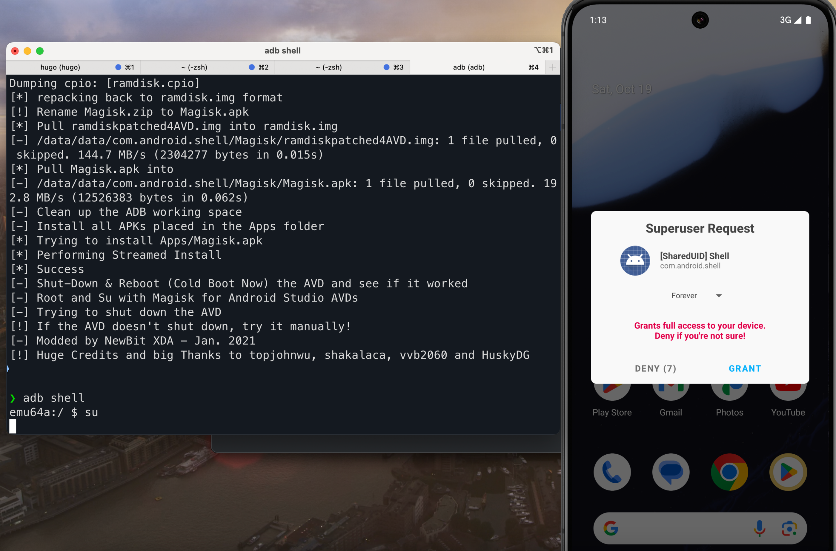 Granting root access.