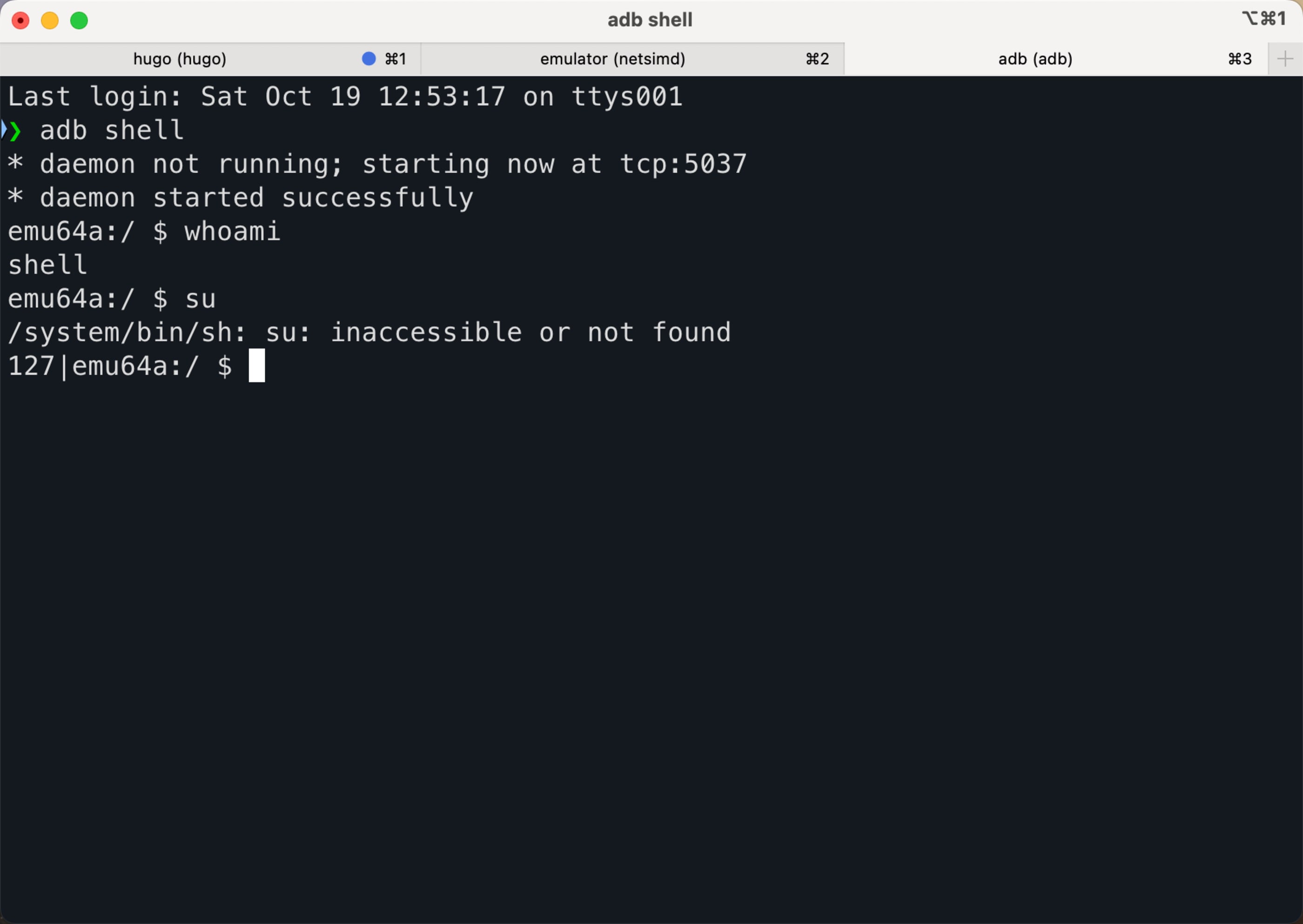 'root' ainda não habilitado.