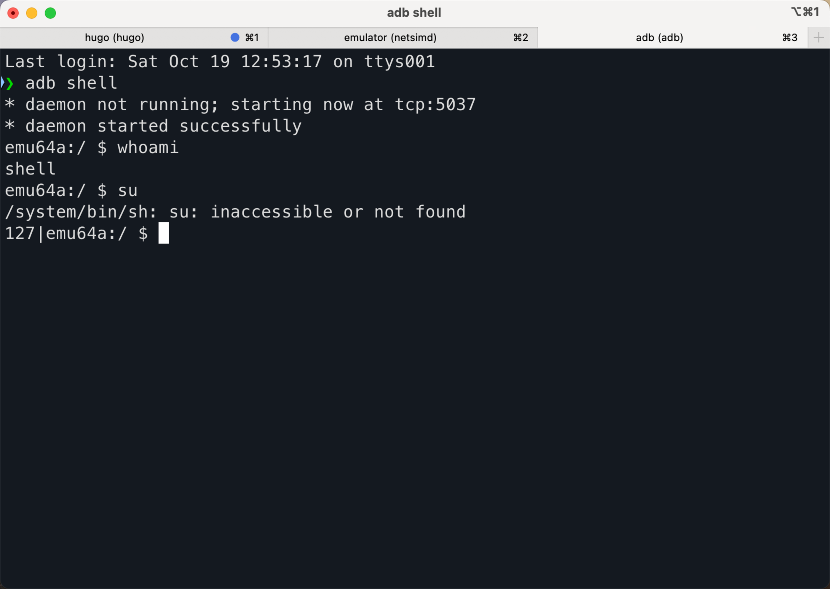 'root' ainda não habilitado.
