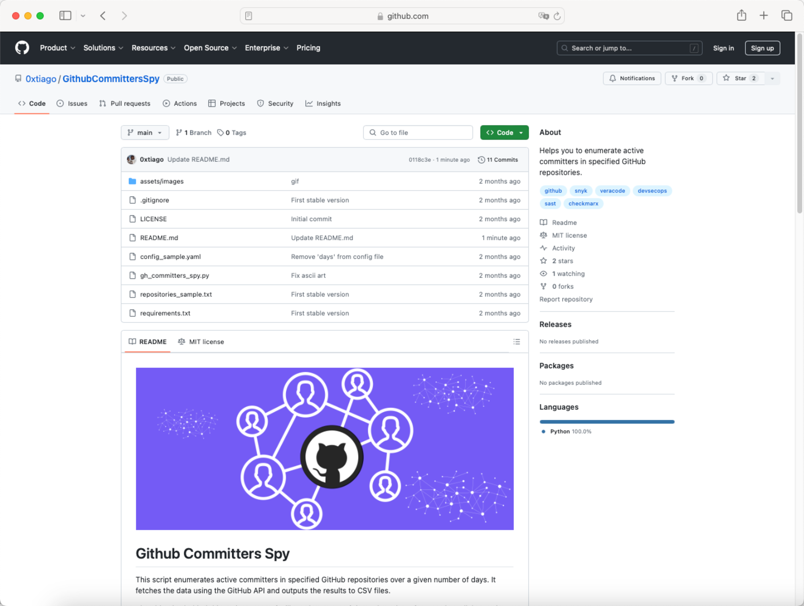 Github Commiters Spy