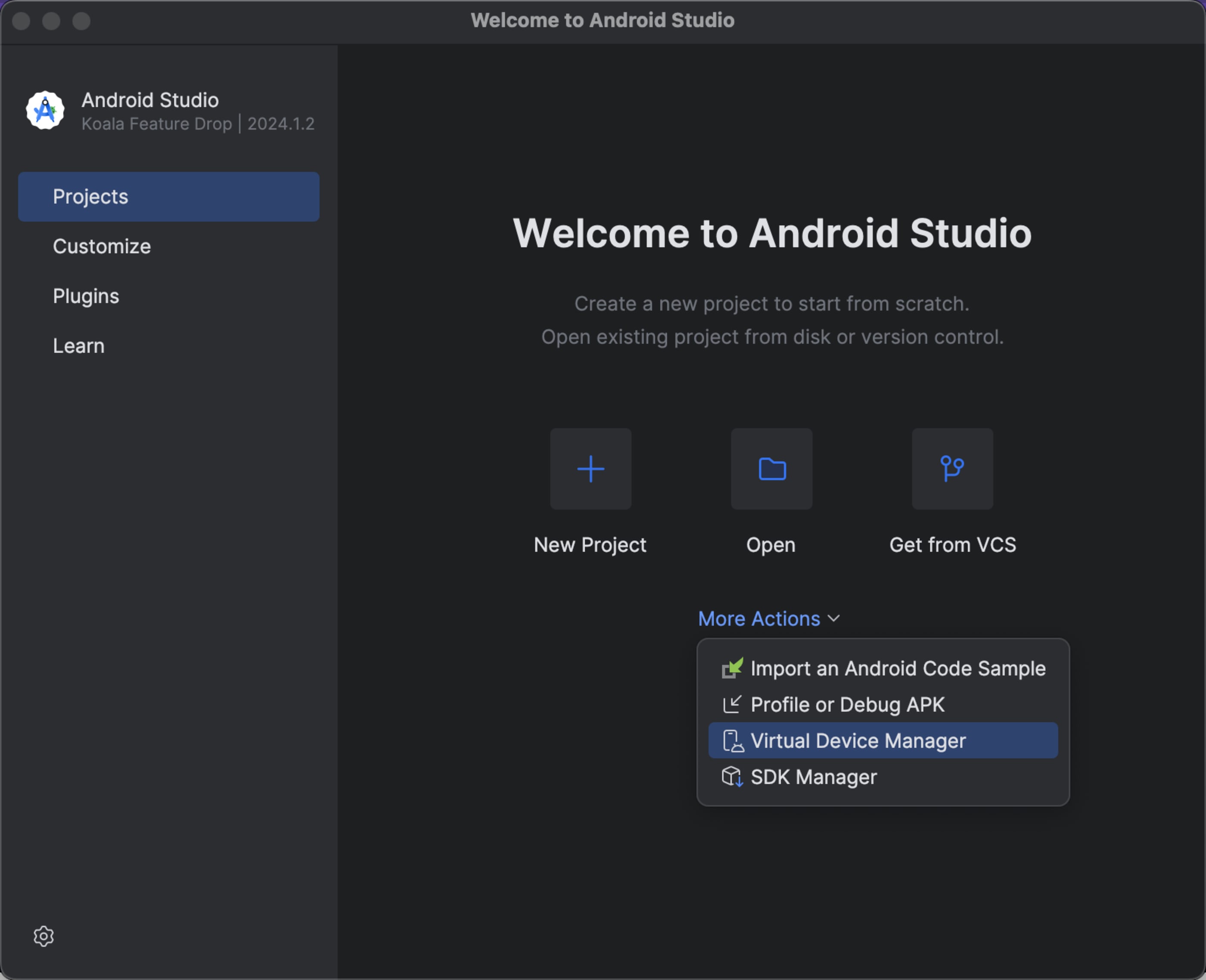 Android Studio Virtual Device Manager