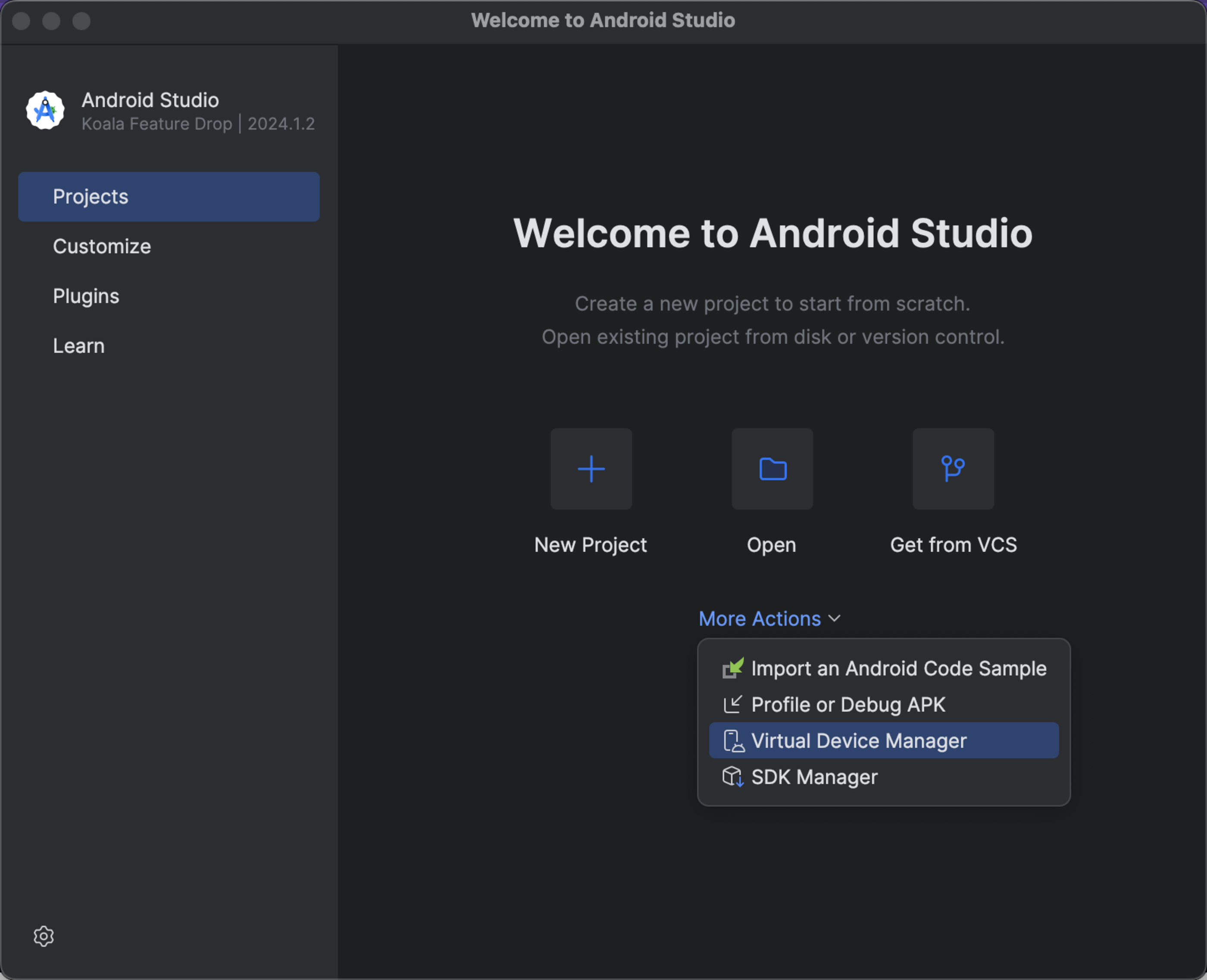 Android Studio Virtual Device Manager