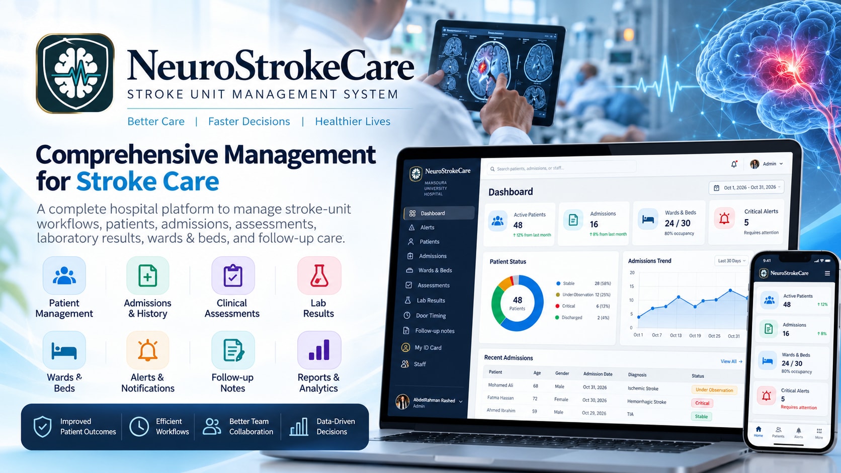 NeuroStrokeCare – Stroke Unit Management Platform