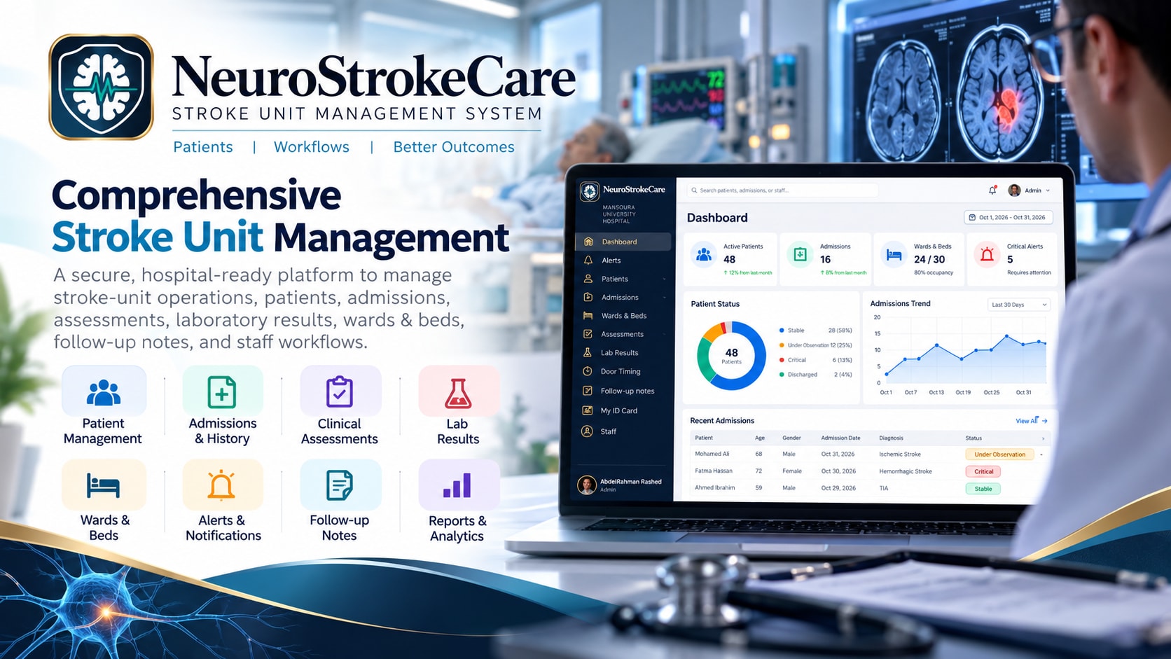 NeuroStrokeCare – Stroke Unit Management Platform