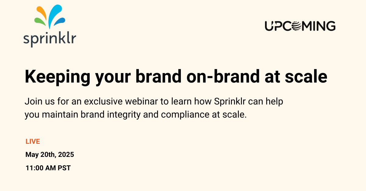 Keeping your brand on-brand at scale — Sprinklr event banner