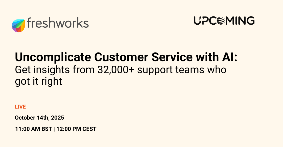 Uncomplicate Customer Service with AI — Freshworks event banner