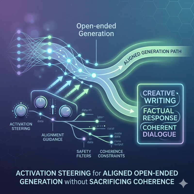 Activation Steering for Aligned Open-ended Generation without Sacrificing Coherence