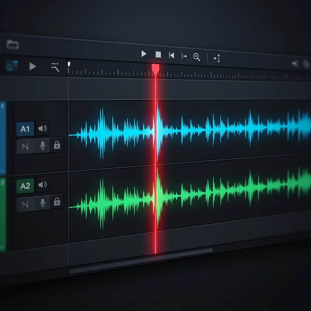 Comparing poor camera audio waveforms to clean external microphone waveforms