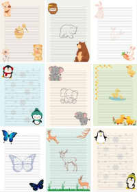 Hojas Rayadas Diseños de Animales Notas Pdf Imprimible 4