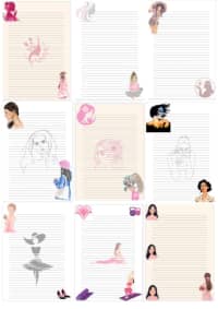 Hojas Rayadas Diseños Femeninos - Anotador - Pdf 2