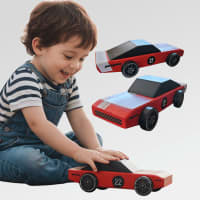 Auto de Madera - Dodge 1969 - Vintage - 25x 10 Cm- 1