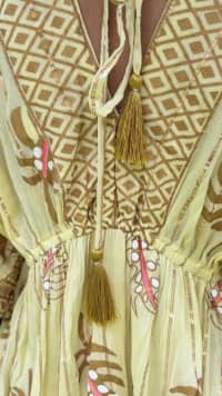 Vestido Boho Corto Amarillo y Dorado 3