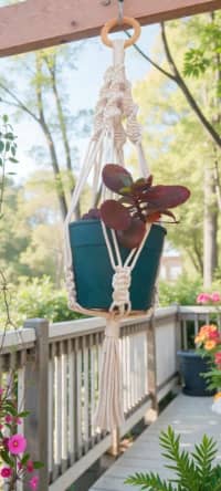 Portamacetas en Macramé 1