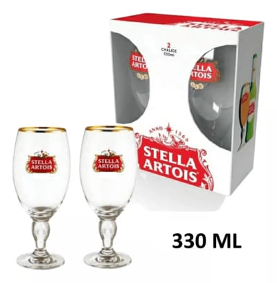 Pack X 2 Copas Stella Artois 300 ML Borde Dorado