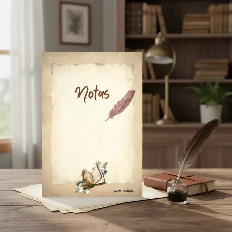 Hojas Rayadas Diseños Vintage Anotador Imprimible