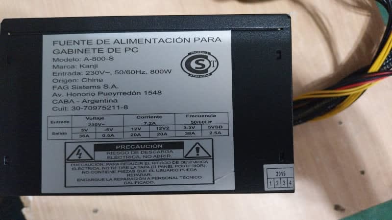 Fuente Gamer 800wtts Kanji Samurai Color Negro ¡nueva!