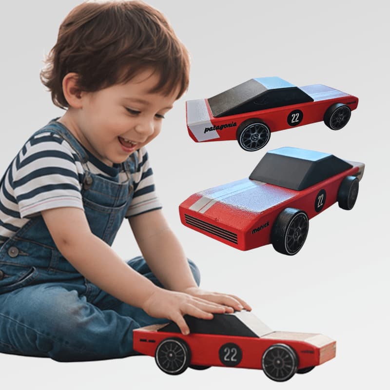 Auto de Madera - Dodge 1969 - Vintage - 25x 10 Cm-