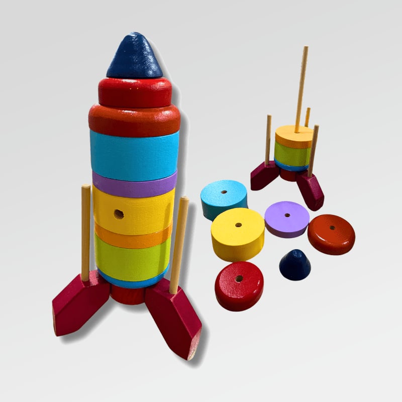 Cohete de Madera - 20 X 36cm - Juguetes Waldorf