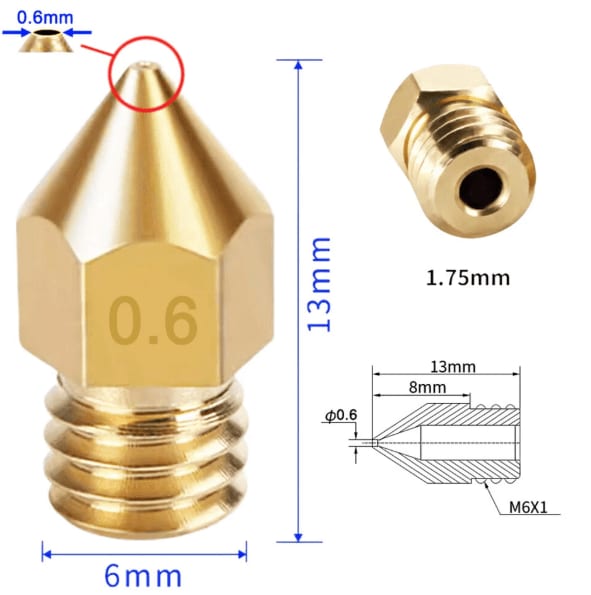 Nozzle Mk8 0.6mm