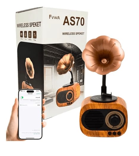 Mini Bocina Retro con Forma DE Gramófono