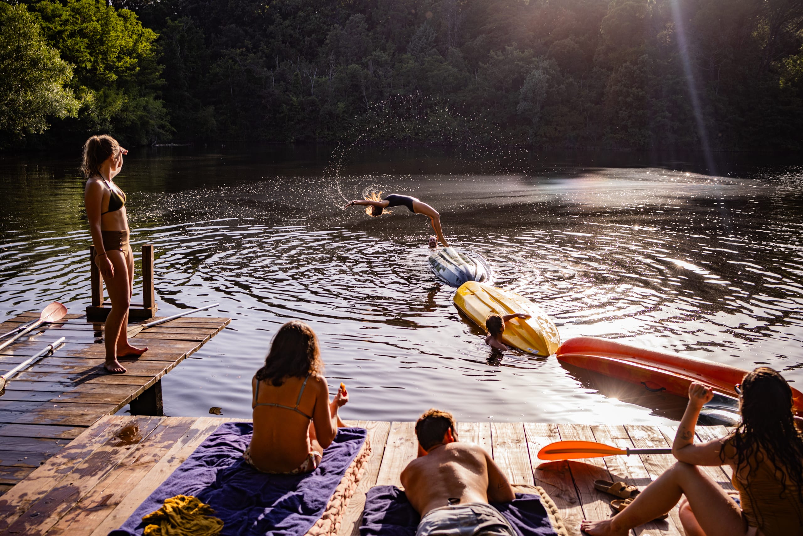 Kayaking in private lake