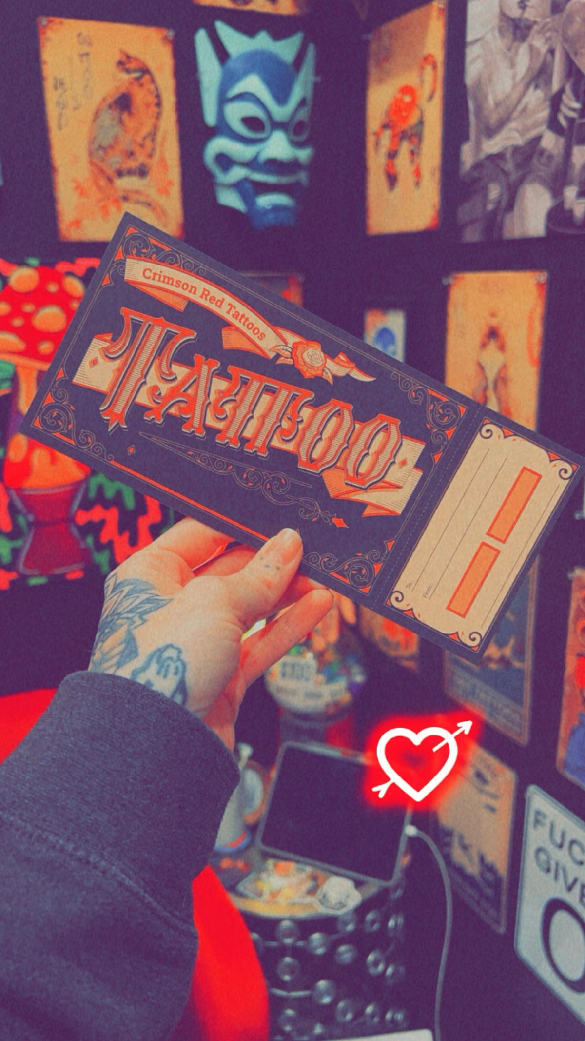 Crimson Red Tattoos studio detail for gift cards