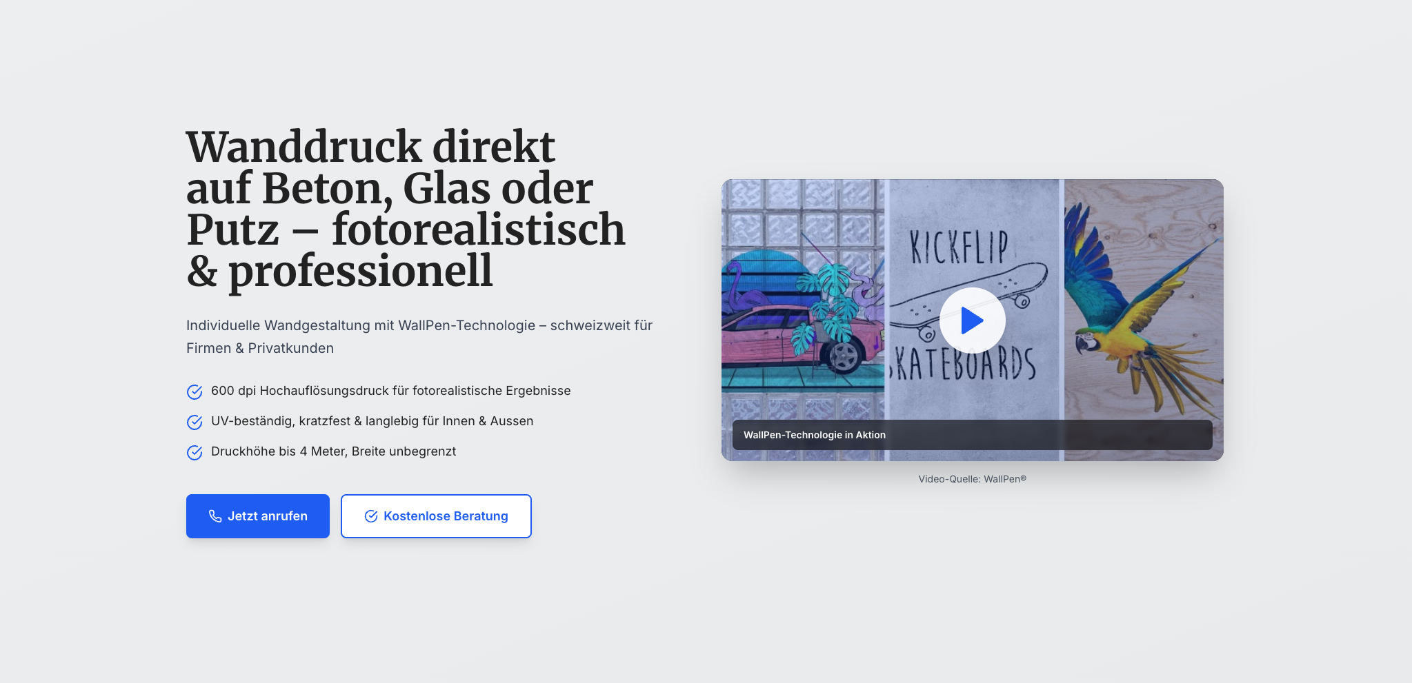 Wand Druck Ch Webseite Screenshot