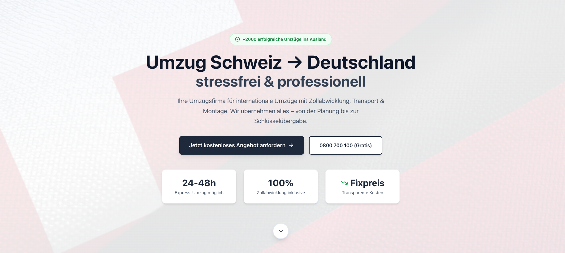 Umzug Schweiz Deuschland Ch Webseite Screenshot